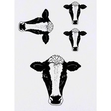 4 x 'Cow Head' Temporary Tattoos / Transfers TO00005305 