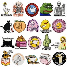 Funny Iron On Patches, 20PCS Iron On Patches for Hats Clothes Backpackes Jean...