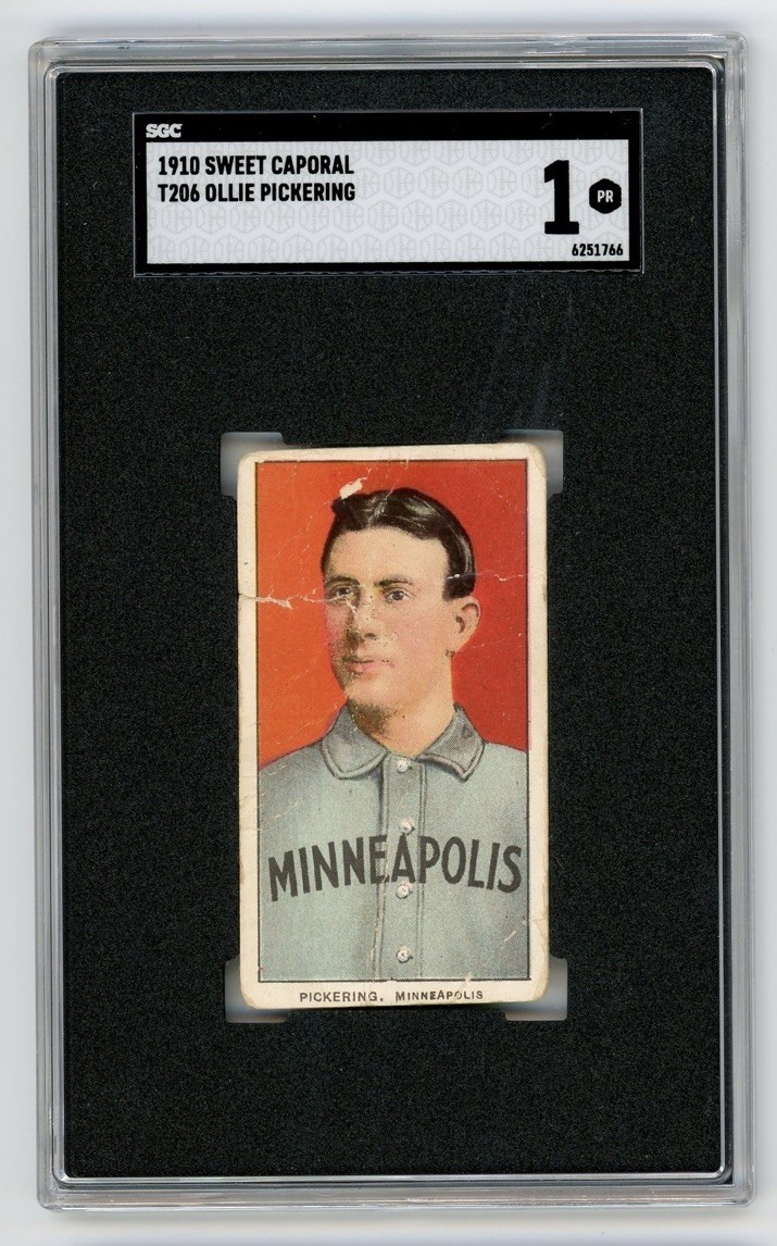 1910 T206 Sweet Caporal Ollie Pickering Senators SGC 1
