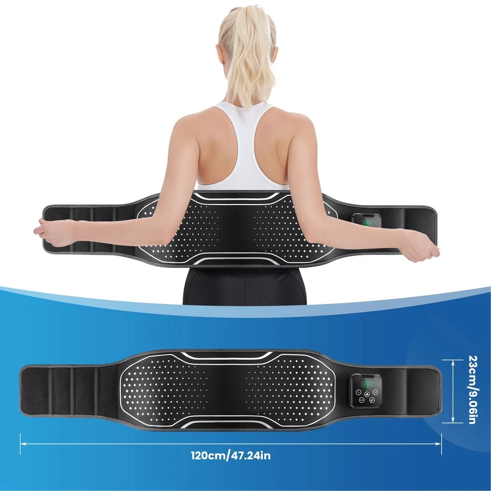 Cinturón de descompresión de masaje térmico soporte lumbar para aliviar el dolor de espalda baja Foto 3 de 4