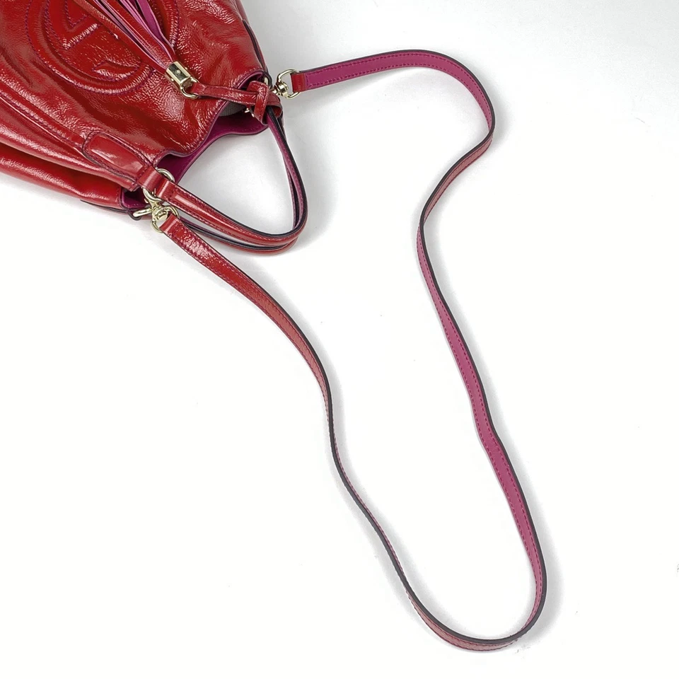 GUCCI Soho Hand Bag 2WAY Shoulder Bag Tassel Fringe Enamel Hand Bag Patent l... - Image 4 of 4