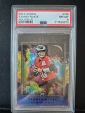 2023 Panini Origins - Rookies Tanner McKee #148 Holo Blue /99 (RC)  PSA 8