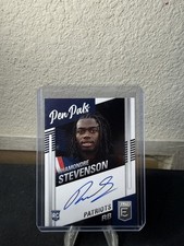 PANINI DONRUSS ELITE RHAMONDRE STEVENSON PEN PALS ON CARD AUTO ROOKIE BLUE  INK. rookie card picture