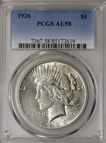 1926 Peace Dollar PCGS AU-58