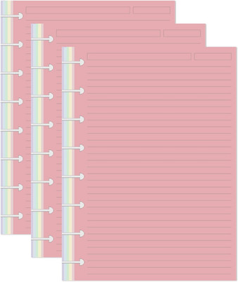 (3-Pack) Junior Size TUL Discbound Lined Refill Paper, 8-Disc Disbound Insert, 5
