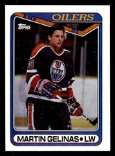  64 Martin Gelinas 20 Oilers 1990 Topps Hockey Sports Trading Card TC