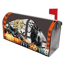 Halloween Mailbox Covers Magnetic Standard Size, 21"x18" Fall Pumpkin Black 