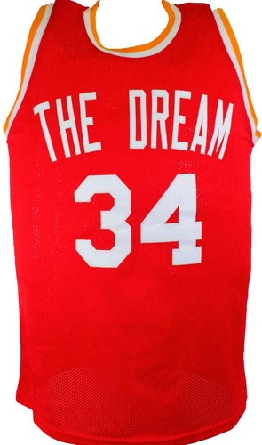 Hakeem Olajuwon Autographed Red Stat Pro Jersey- JSA W *Black - Picture 7 of 10