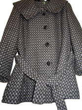 B&M ~ WOOL MIX ~ SIZE 18 UK SHORT ~COAT / JACKET~ BLACK/WHITE /GREY~LINED