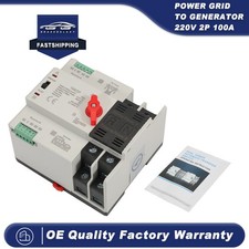 Dual Power Automatic Transfer Switch Grid to Alternator 2P 100A 220V AC 50/60Hz