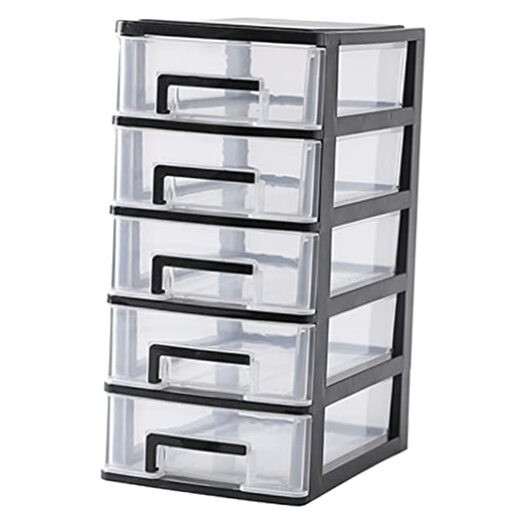 5-Tier Plastic Drawer Organizer 12.36H x 6L x 8.3W for Home Office Storage