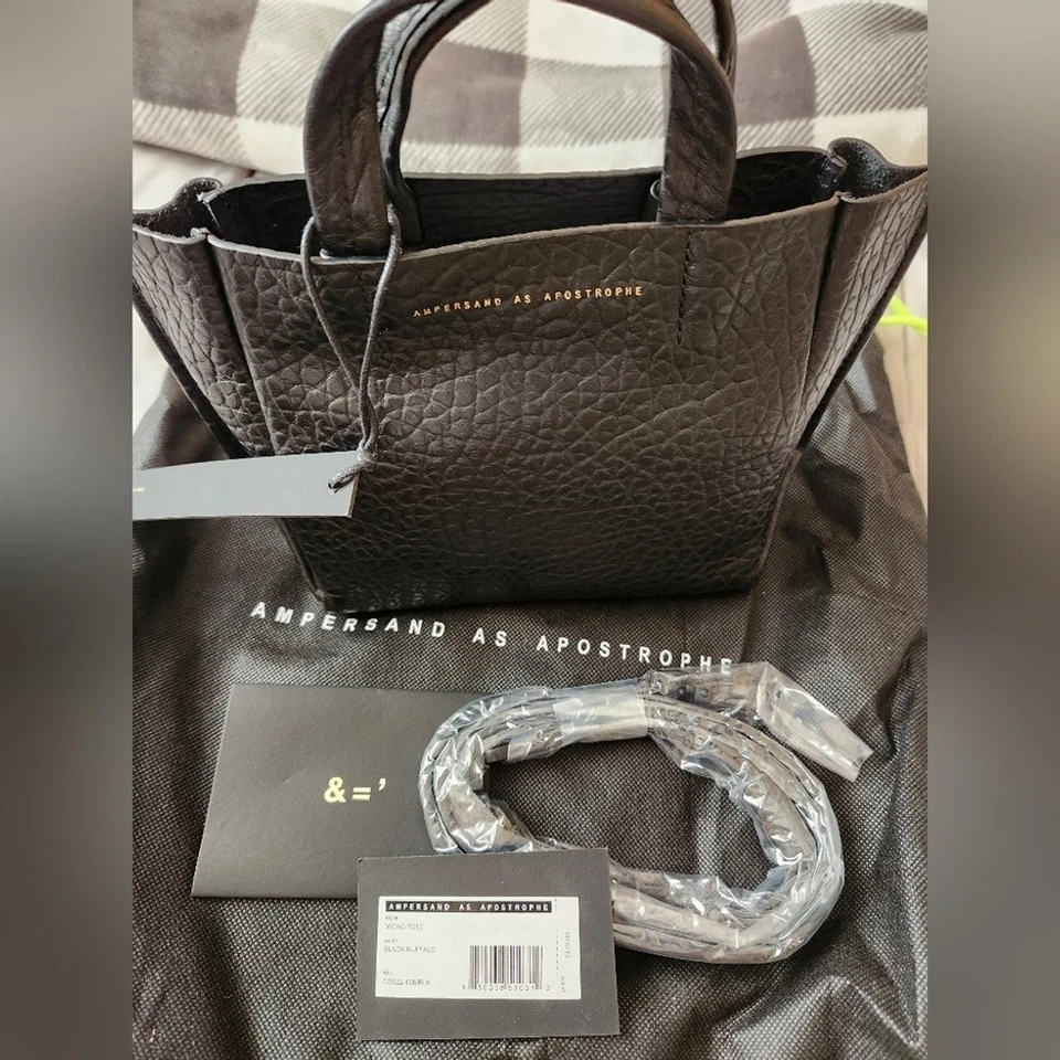 Micro Bolsa Tote Ampersand As Apostrophe Black Buffalo Nova Com Etiqueta - Imagem 4 de 4