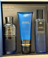 Gift Set Bath  Body Works OCEAN Men's FULL SIZE BODY WASH, CREAM, COLOGNE MIST