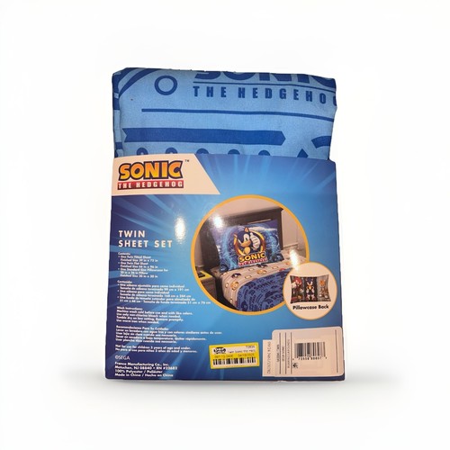 Sega Sonic the Hedgehog "Sega Sonic Speed" 3 Piece Twin Sheet Set NEW - Picture 2 of 2