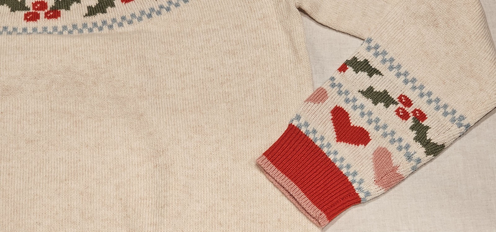 Boden Edie Fair Isle Sweater Holly Cream NWT New M image 9