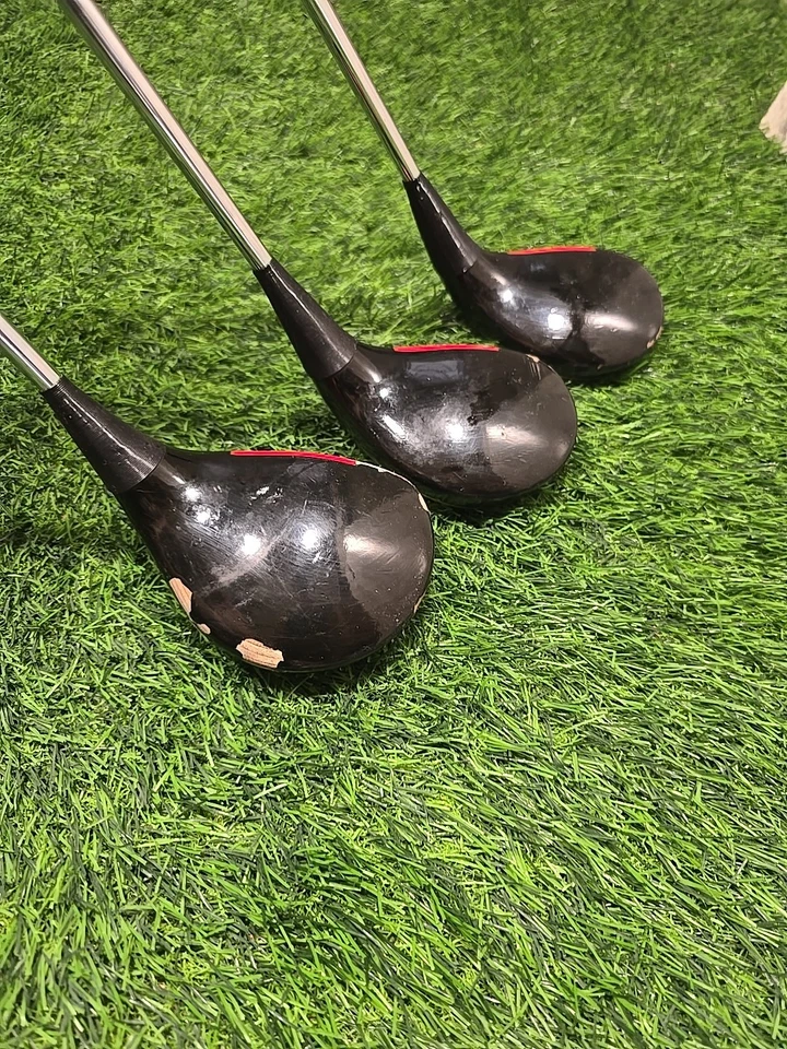RH Ping Eye 2 Wood Set Driver, 3, & 5 Vintage Golf Clubs Stiff Flex UPC266 - Image 3 of 4