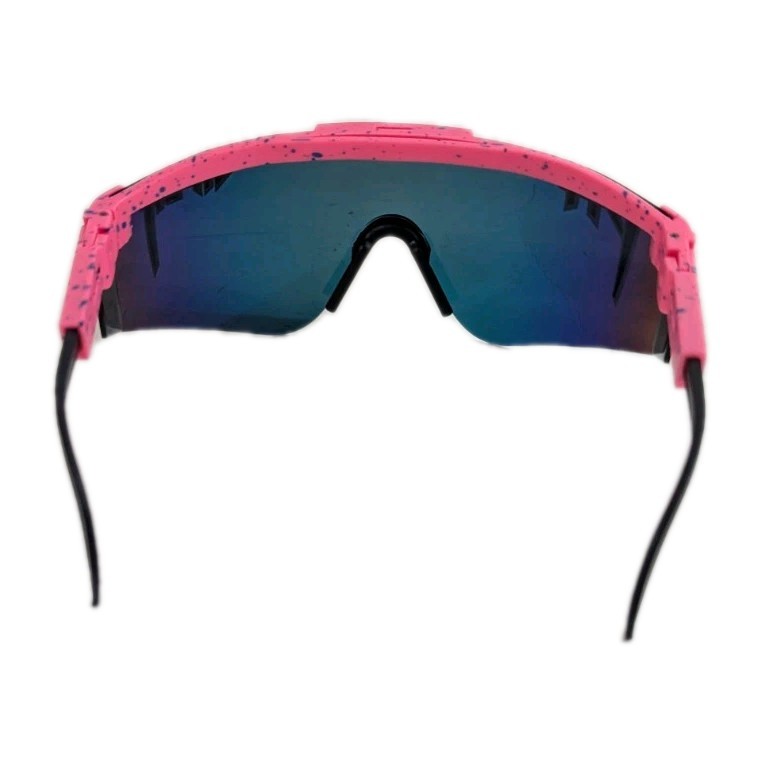 Pit Viper Sunglasses Pink with Rainbow Fire Lense Shield  display picture 3