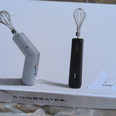 Egg Beater Handheld Electric Mixer USB Rechargeable Light Green 2 Whisks