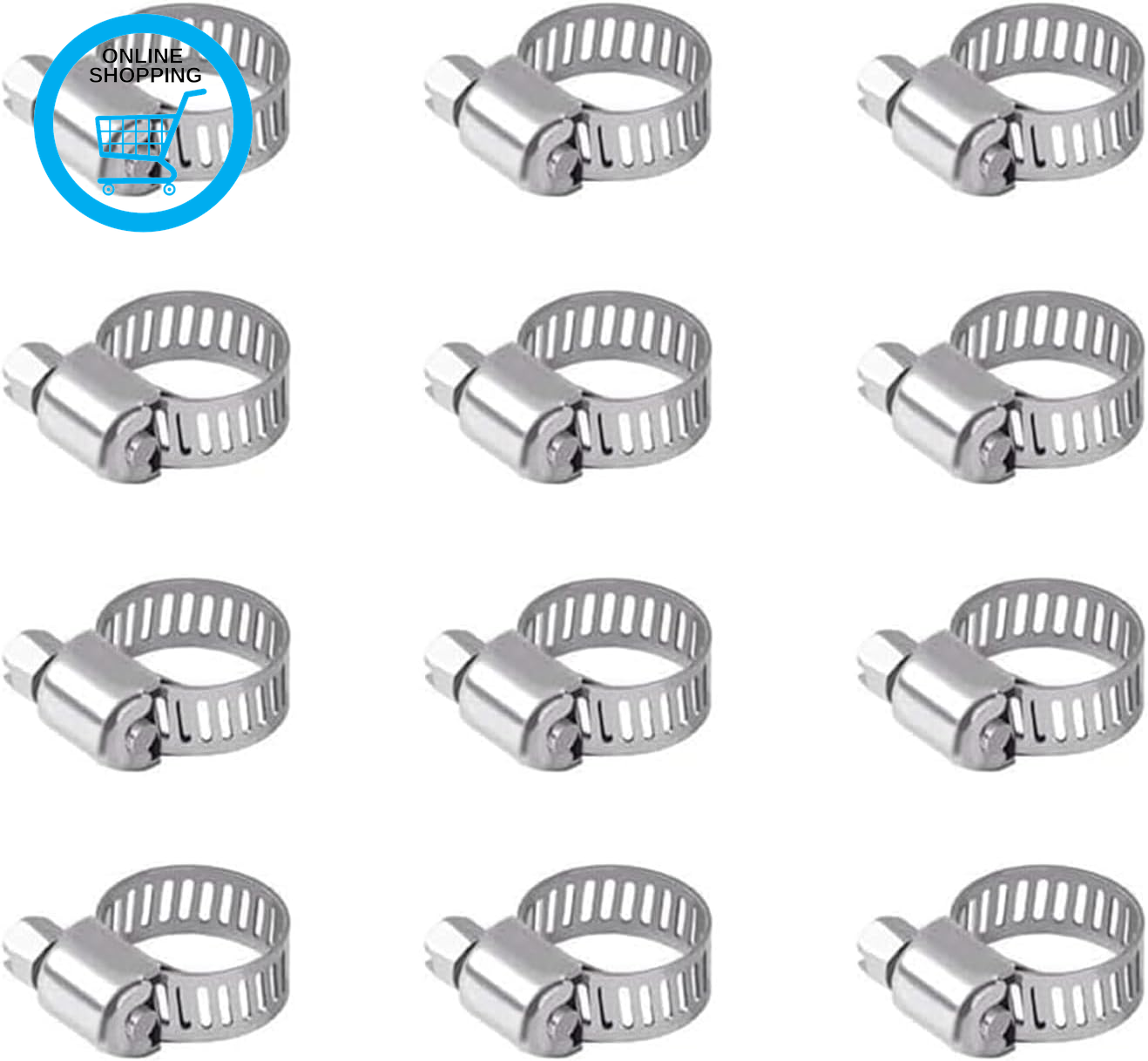 12Pcs 6-12Mm Hose Clips Jubilee Clips Adjustable 304 Stainless Steel | Hose Clam