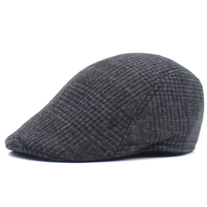 Uomo Cotone Golf Guida Basco Moda Cappello Coppola Caldo Inverno Morbido Piatto - Immagine 2 di 4