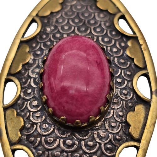 Collar de cuarzo con colgante de piedra de cristal redondo de ley - Imagen 5 de 8