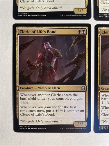 4x Mtg Zendikar Rising Cleric Of Life‘s Bond NM/M Magic The Gathering - Bild 2 von 2