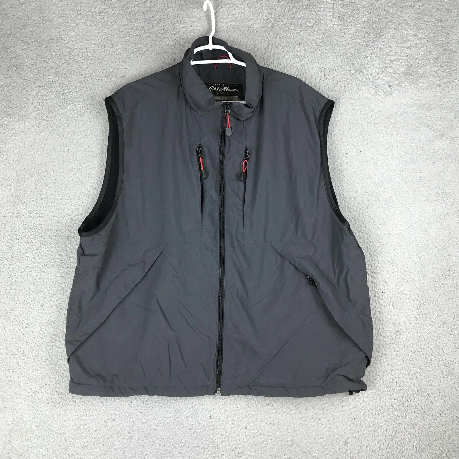 Eddie Bauer Vest Mens XL Tall Outdoor Outfitter Full Zip Fleece Lined Pockets