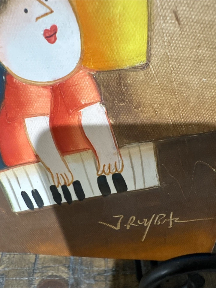 J. Roybal Original Oil Painting Framed Canvas Joyce Roybal Musical Trio 8 X 10 - Image 2 of 4