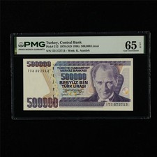 1970 Turkey Central Bank 500000 Lirasi Pick#212 PMG 65 EPQ Gem UNC