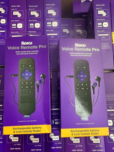 Roku Voice Remote Pro | Rechargeable, Hands-free Voice Controls, Headphone Mode