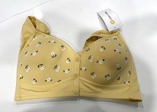 Women s Yellow Floral Wireless Bralette Front...