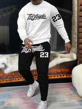 Men's autumn and winter casual printed sports suit