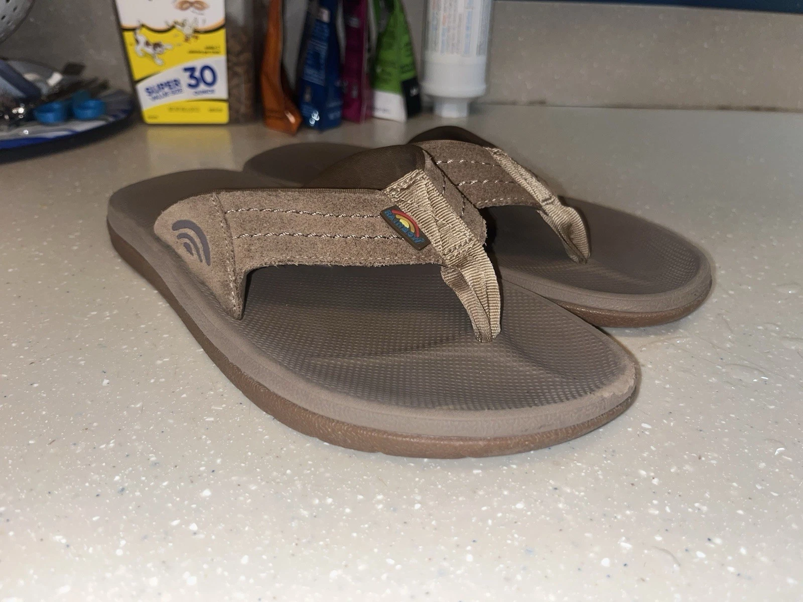 Rainbow Men's East Cape Sierra Brown Rubber Sandals Flip Flops US Men’s Size 8