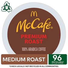 McCafe Premium Roast Coffee, Keurig Single Serve K-Cup Pods, 96 Count
