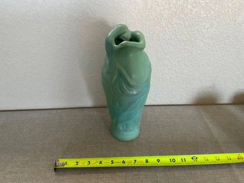 OLD VAN BRIGGLE Lorelei Blue Ceramic Vase Vintage Art Nouveau Pottery LS