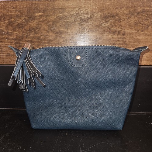 Blue Tassel Zipper Cosmetic Bag