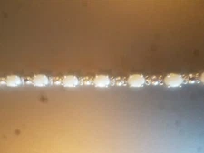 RARE AUSTRALIAN WHITE OPAL 8x6 mm, MULTY SAPPHIRE  SILVER BRACELET 7.5 in