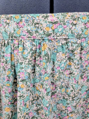 Vintage Blue/White/Yellow/Green Floral 5 Gore Skirt Size L? - Picture 3 of 12