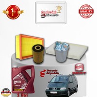 Inspektionskit Filter + ÖL Seat Alhambra 1.9 Tdi 66KW 90CV Von 2008-> 2010