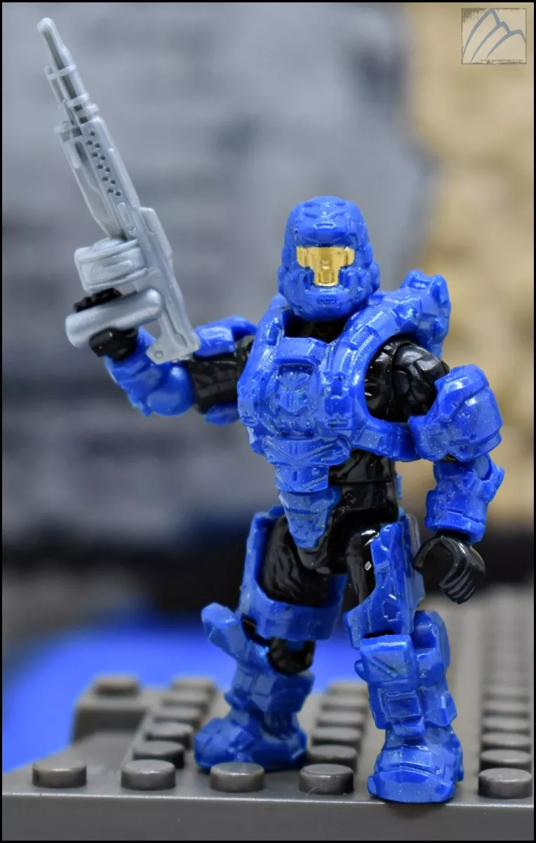 HALO MEGA BLOKS CONSTRUX BLUE UNSC SPARTAN DEFENDER FIGURE DPW95
