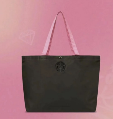 New Starbucks Blackpink Black and Pink Bag Large Shopping Bag Halloween New Gift