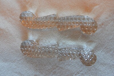 Two Antique Cut Crystal Knife Rests Excellent Condition 4 in x 0.75 in x 0.75 in