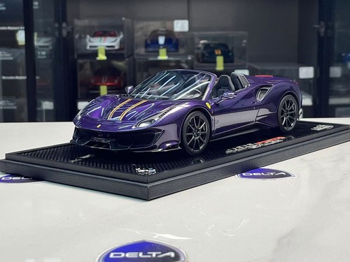1/18 BBR Ferrari 488 Pista Spider In Viola Hong-Kong With Carbon Wheels - Picture 9 of 13
