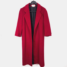 Vtg Cassidy Wool Long Peacoat Size 8 Lined Claret Red Hand Tailored Buttons USA