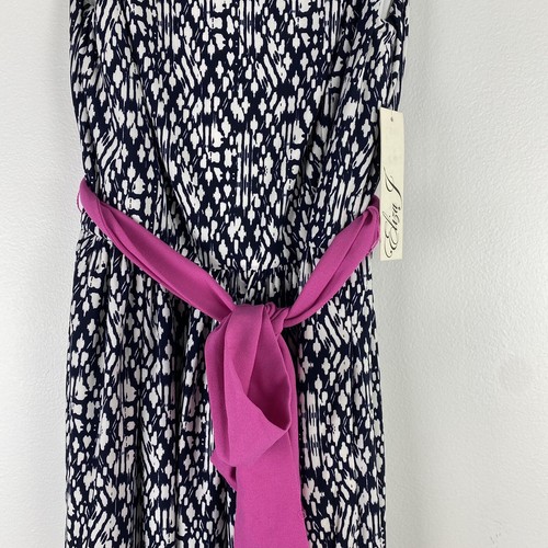 Abito da donna Eliza J stampato aderente e svasato taglia 2 nuovo con etichette cravatta multicolore a righe - Foto 5 di 10