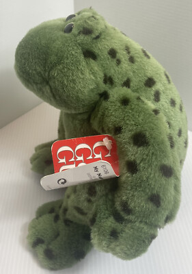 Vintage GUND Jeremiah Green Toad Frog Sound Croaks Plush Stuffed