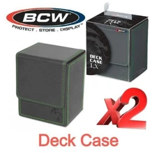 X2 High Quality BCW Deck GRAY Case LX 80 Gaming Cards Storage/Transport Holders