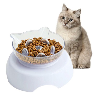 Orthopedic Cat Bowl & Slow Feeder 2-in-1 [Anti-Vomiting ...