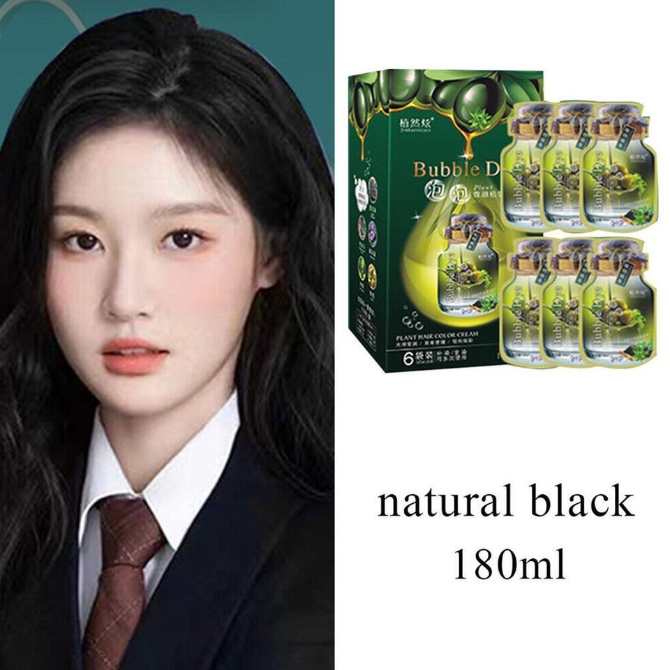6x Hair Dye Cream Plant Hair Color Shampoo Plantbased Bubble Hair Dye Cream eBay