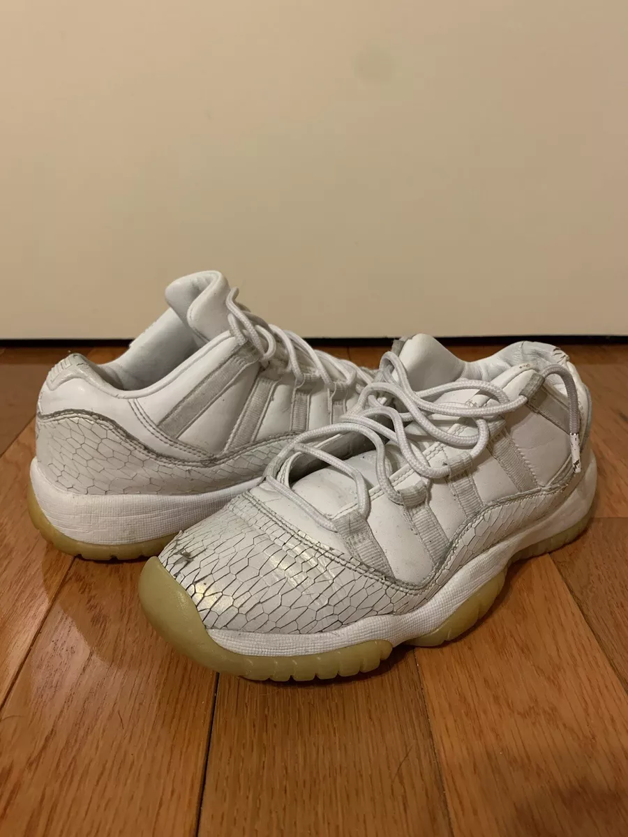 Size 6y Jordan 11 Retro Low Heiress Pure Platinum Snakeskin eBay